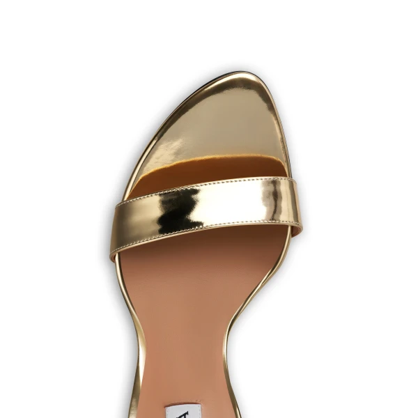 Alaia Cone Sandals in Mirror Fabric, Platinum | Sandals | Coveti