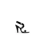 Alaia Cone Sandals in Patent Calfskin, Black | Sandals | Coveti