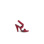 Alaia Cone Sandals in Suede, Carmine | Sandals | Coveti