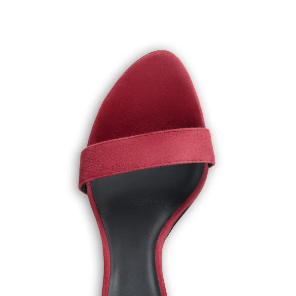 Alaia Cone Sandals in Suede, Carmine | Sandals | Coveti