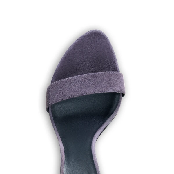 Alaia Cone Sandals in Suede, Violet Grey | Sandals | Coveti