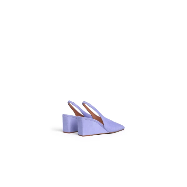 Alaia Cube Slingbacks in Suede, Lilac | Heels | Coveti