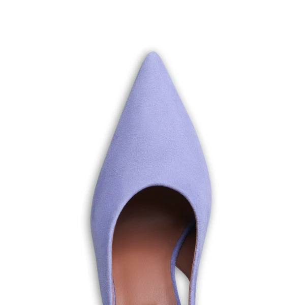 Alaia Cube Slingbacks in Suede, Lilac | Heels | Coveti