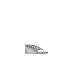 Alaia Cube Thong Mules in Vichy Print, Black and White | Mules | Coveti