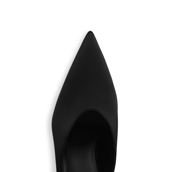 Alaia Cube Wedge Mules in Satin, Black | Mules | Coveti