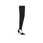 Alaia Cut Out High Boots in Suede, Black | Boots | Coveti