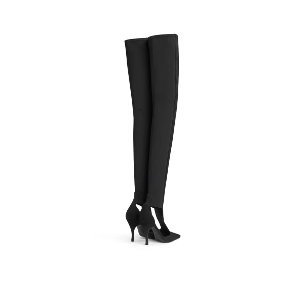Alaia Cut Out High Boots in Suede, Black | Boots | Coveti