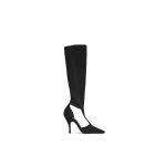 Alaia Cut Out Knee Boots in Suede, Black | Boots | Coveti