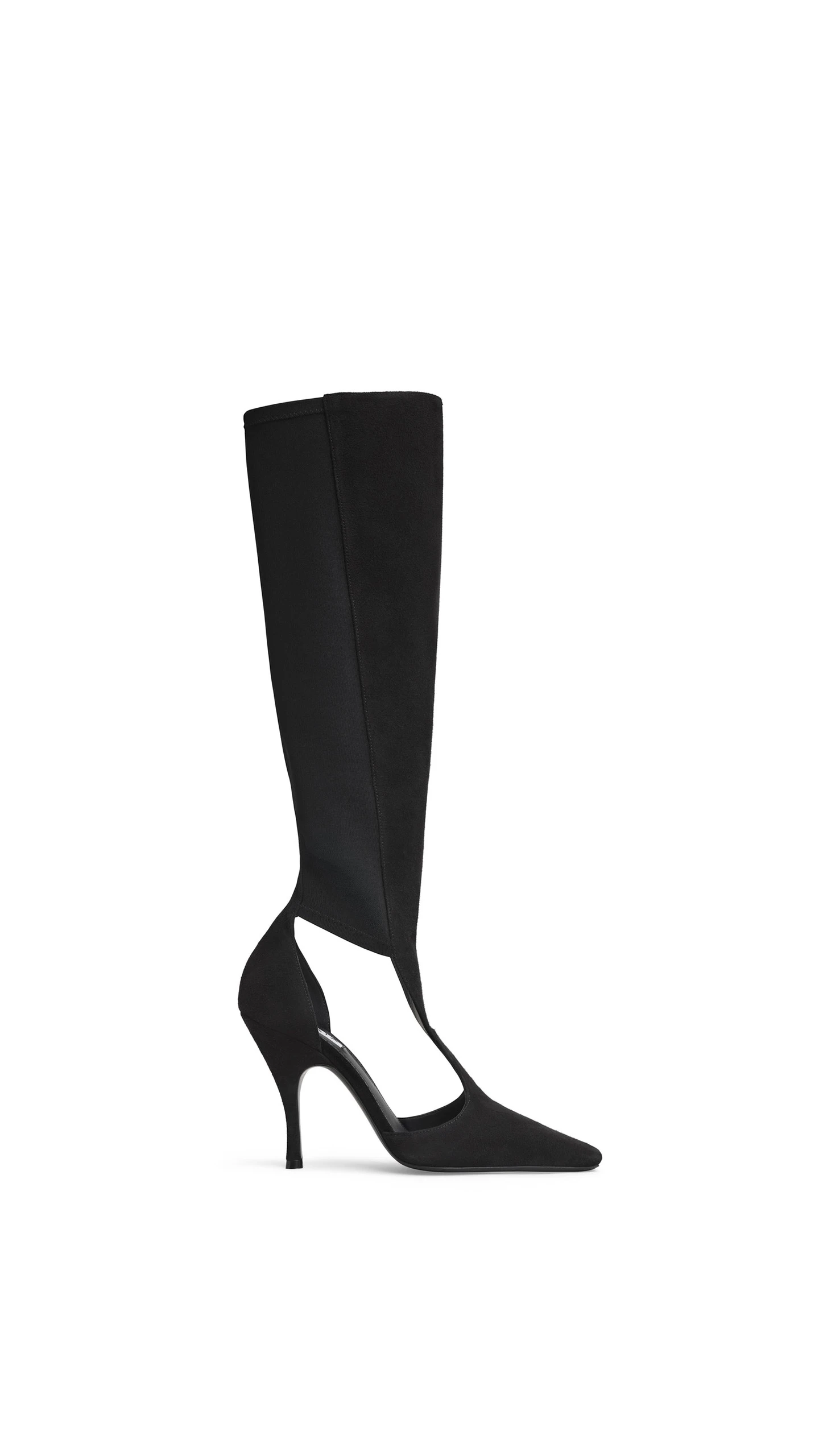 Alaia Cut Out Knee Boots in Suede, Black Alaia Cut Out Knee Boots in Suede, Black | Boots | Coveti