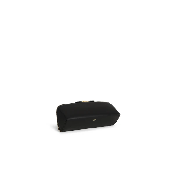 Alaia Delta Clutch in Box Calfskin, Black | Clutch Bags | Coveti