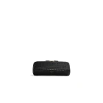 Alaia Delta Clutch in Perforated Vienne Calfskin, Black | Clutch Bags | Coveti