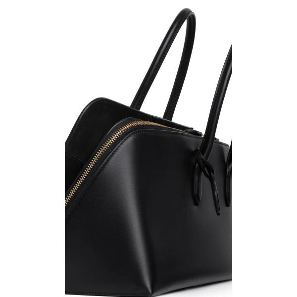Alaia Delta Medium Bag in Box Calfskin, Black | Totes & Top-Handle Bags | Coveti