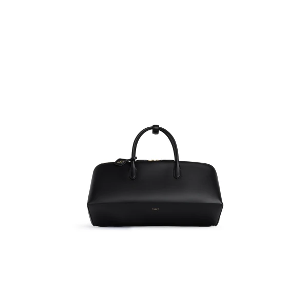 Delta Medium Bag in Box Calfskin, Black