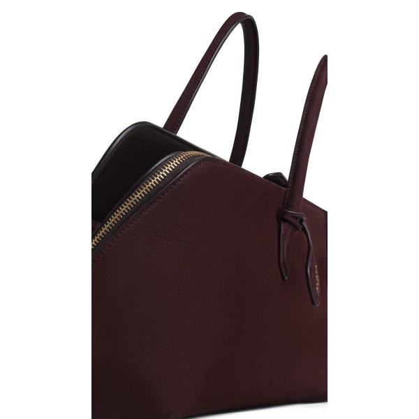 Alaia Delta Medium Bag in Nubuck, Bordeaux | Totes & Top-Handle Bags | Coveti