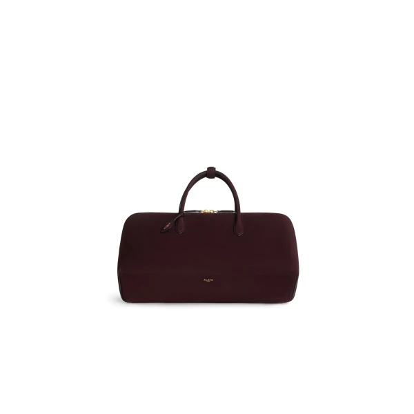 Alaia Delta Medium Bag in Nubuck, Bordeaux | Totes & Top-Handle Bags | Coveti