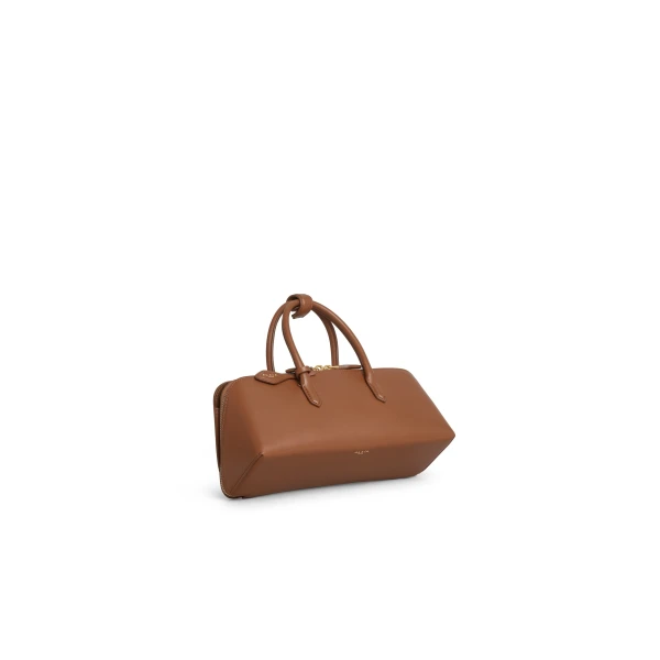 Alaia Delta Small Bag in Box Calfskin, Amber | Totes & Top-Handle Bags | Coveti