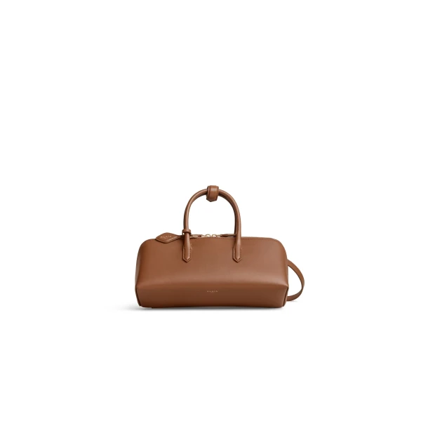 Alaia Delta Small Bag in Box Calfskin, Amber | Totes & Top-Handle Bags | Coveti