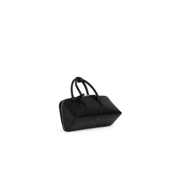 Alaia Delta Small Bag in Box Calfskin, Black | Totes & Top-Handle Bags | Coveti