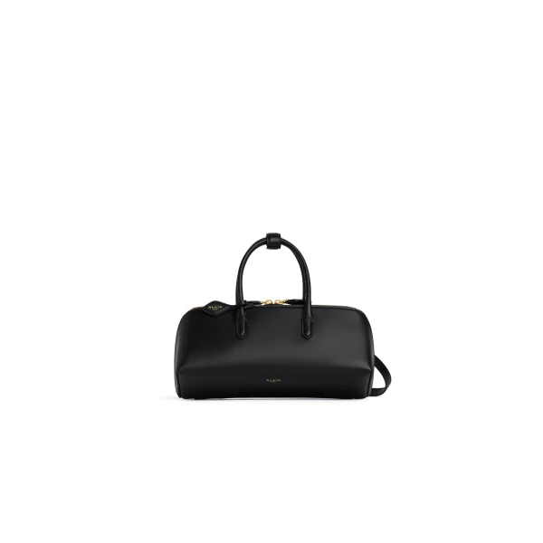 Alaia Delta Small Bag in Box Calfskin, Black | Totes & Top-Handle Bags | Coveti