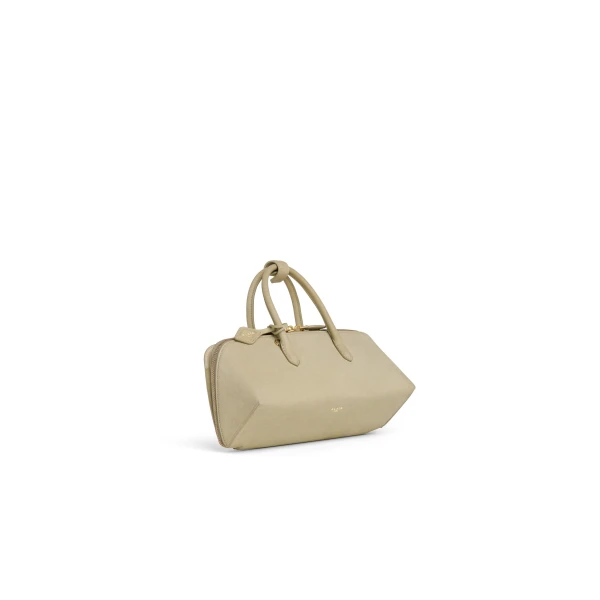 Alaia Delta Small Bag in Nubuck, Almond Green | Totes & Top-Handle Bags | Coveti