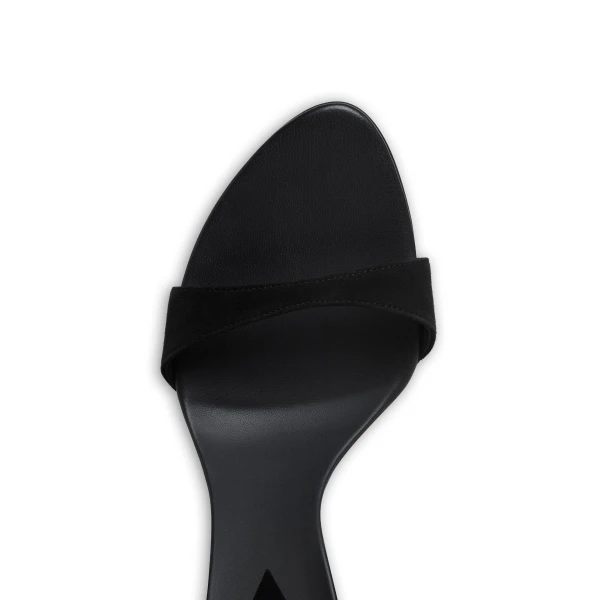 Alaia Drop Strappy Sandals in Suede, Black | Sandals | Coveti