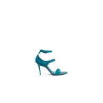 Alaia Drop Strappy Sandals in Suede, China Blue | Sandals | Coveti