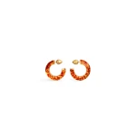 Alaia Edge Hoop Earrings in Brown | Earrings | Coveti