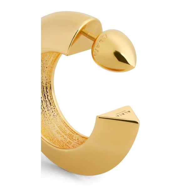 Alaia Edge Hoop Earrings in Gold | Earrings | Coveti