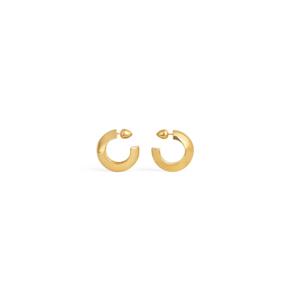 Edge Hoop Earrings in Gold