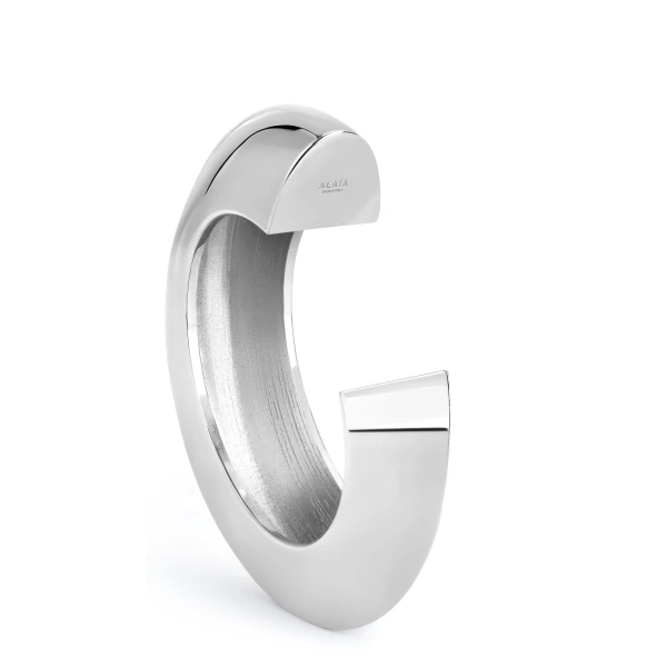 Alaia Edge Small Cuff in Silver | Cuffs | Coveti