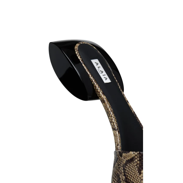 Alaia Ellipse Mules in Ayers Leather, Honey | Mules | Coveti