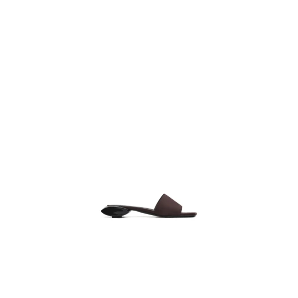 Alaia Ellipse Mules in Suede, Smoke Brown | Mules | Coveti