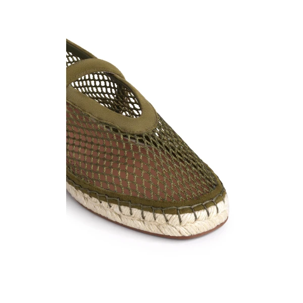 Alaia Espadrilles in Fishnet and Suede, Khaki | Espadrilles | Coveti