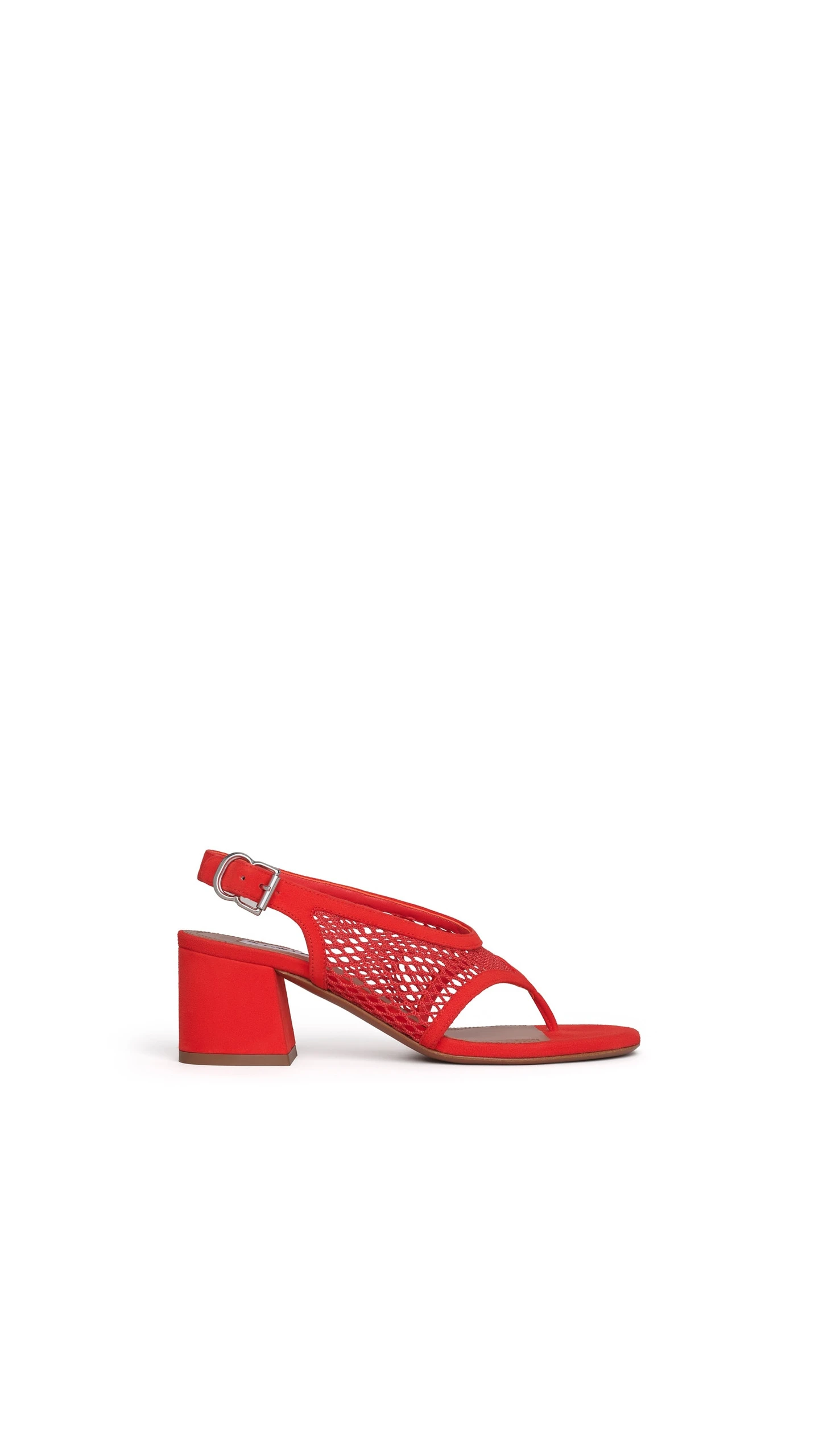 Alaia Fishnet Heel Sandals in Suede, Orange-red Alaia Fishnet Heel Sandals in Suede, Orange-red | Sandals | Coveti