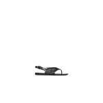 Alaia Fishnet Thong Sandals in Patent Calfskin, Black | Sandals | Coveti