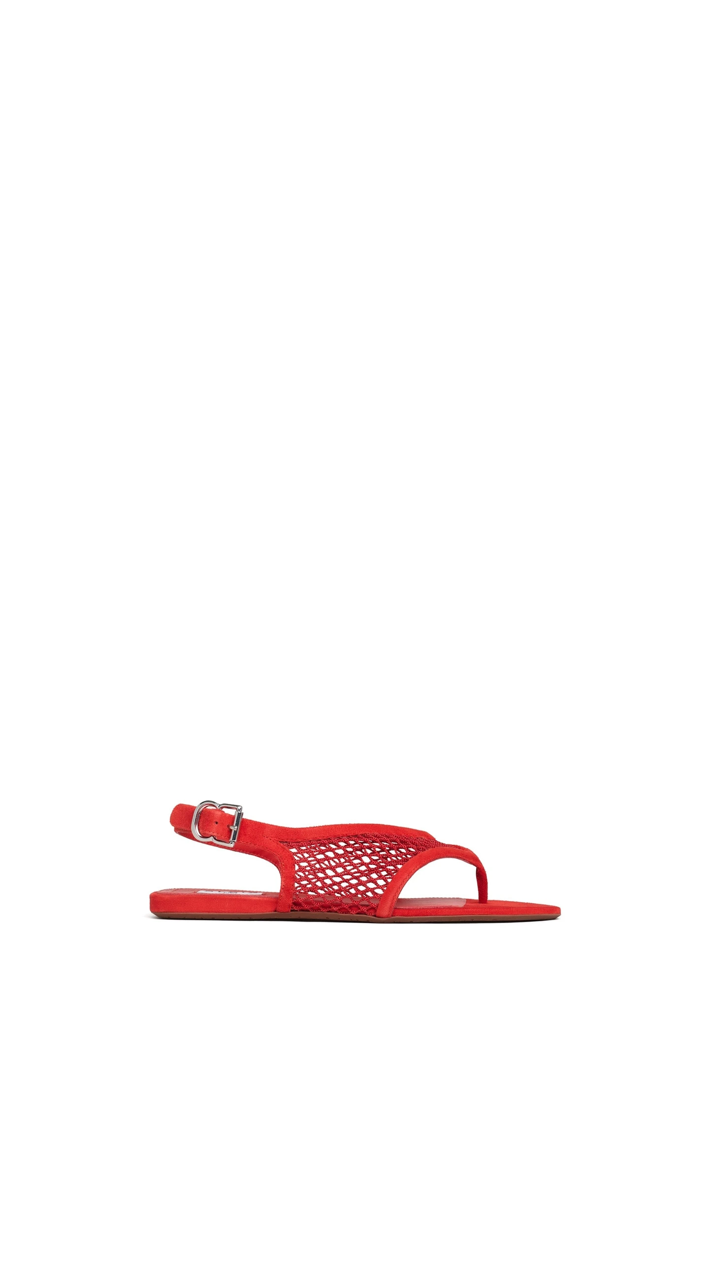 Alaia Fishnet Thong Sandals in Suede, Burnt Orange Alaia Fishnet Thong Sandals in Suede, Burnt Orange | Sandals | Coveti