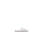 Alaia Flat Mules in Fishnet, Optical White | Mules | Coveti