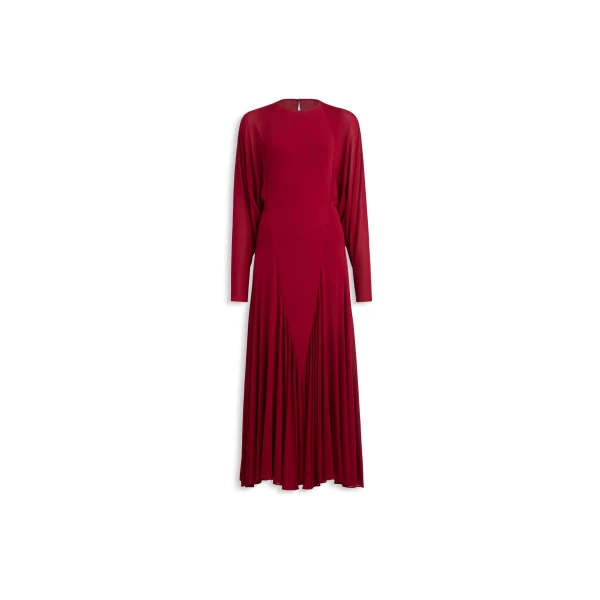 Fluid Jersey Dress in Dark Red