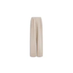 Alaia Fluid Silk Linen Pants in Beige | Wide leg pants | Coveti