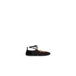 Alaia Fold Laced Flats in Nylon and Suede, Black | Flats | Coveti