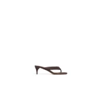 Alaia Heel Thong Mules in Suede, Smoke Brown, 55 mm | Mules | Coveti