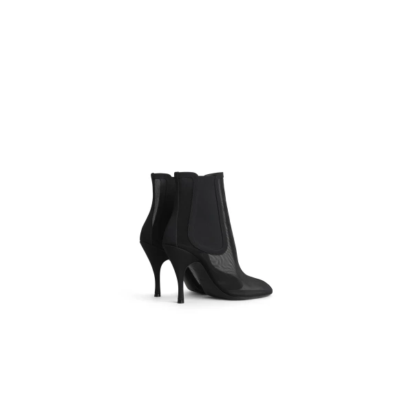 Alaia Heeled Chelsea Boots in Mesh, Black | Boots | Coveti