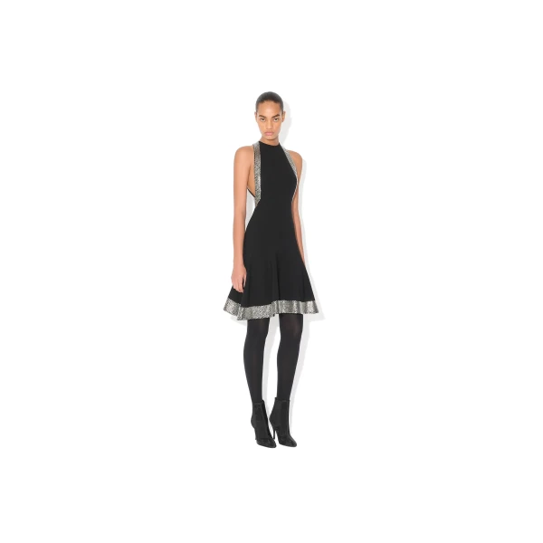Alaia Heeled Chelsea Boots in Mesh, Black | Boots | Coveti
