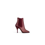 Alaia Heeled Chelsea Boots in Mesh, Bordeaux | Boots | Coveti