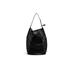 Alaia Hip Large Bucket Bag in Leather Net, Black | Bucket Bags | Coveti