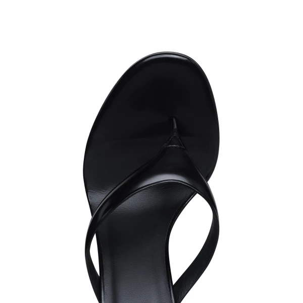 Alaia Infradito Sandals in Patent Calfskin, Black | Sandals | Coveti