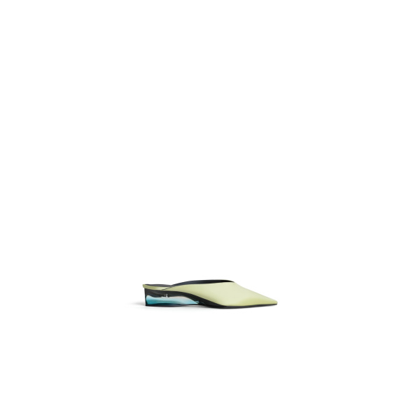 Alaia Invisible Mules in Satin, Anise | Mules | Coveti