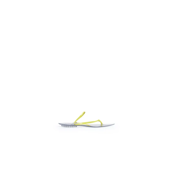 Alaia Invisible Thong in Patent Leather, Lemon Yellow | Sandals | Coveti