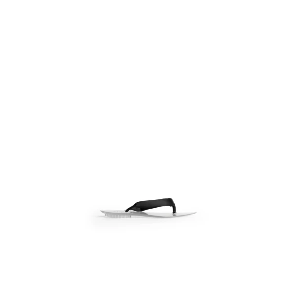 Alaia Invisible Thong in Satin, Black | Sandals | Coveti