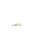 Alaia Invisible Thong in Satin, Lime | Sandals | Coveti